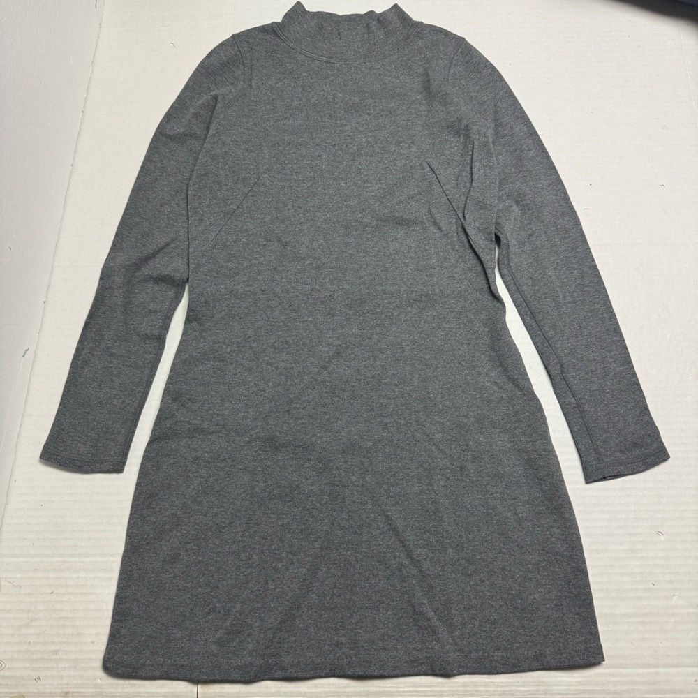 Everlane The Cotton Mock Neck Dress In Gray Size: XS